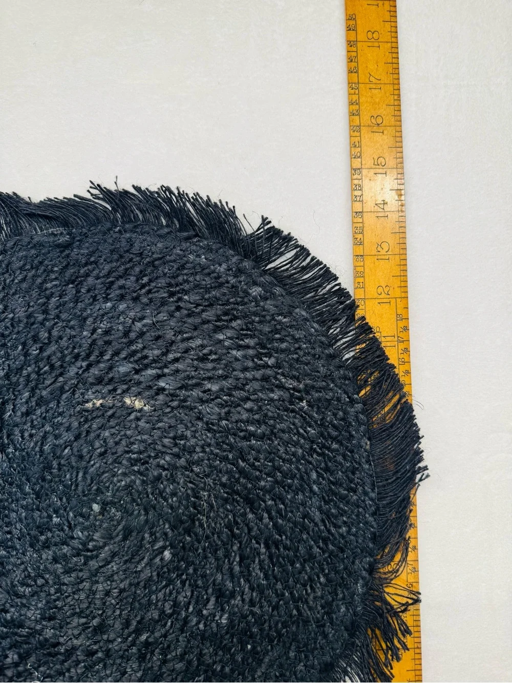 Black Woven Round Fringe Placemat Halloween Decor Accent